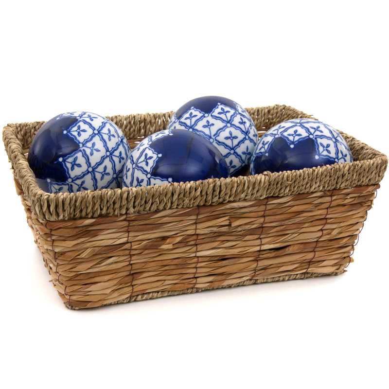Solt Decorative Ball Set, Blue/White