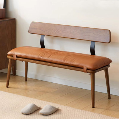 Banc rembourré brun