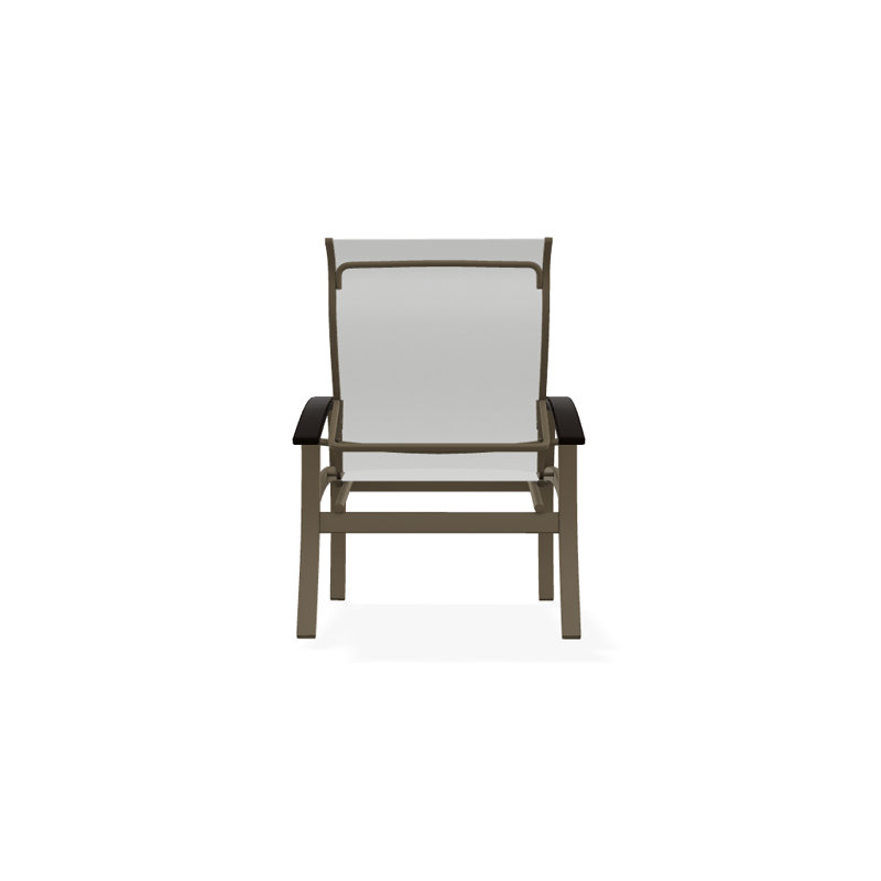 Chaise de patio Askar, Bois de plage texturé, Blanc 6D Sunbrella®, Noir