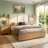 Modern Wingback Upholstered Bed with 2 Footboard Drawers, Queen, Beige Linen-1108092537-1108092539