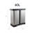Steel Step On Multi-Compartments Trash & Recycling Bin - 15.85 Gallons