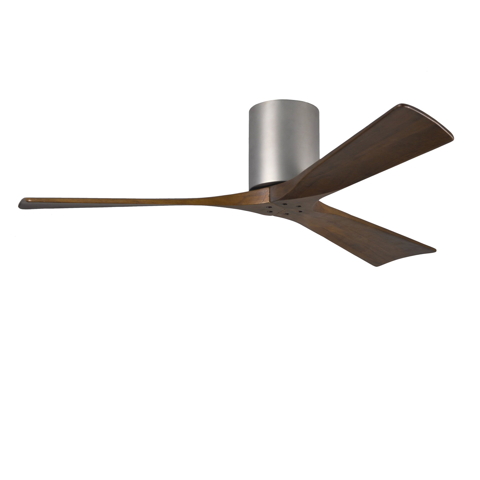 Olivier 3 Blade Ceiling Fan, Brushed Nickel, Walnut Tone, 52"