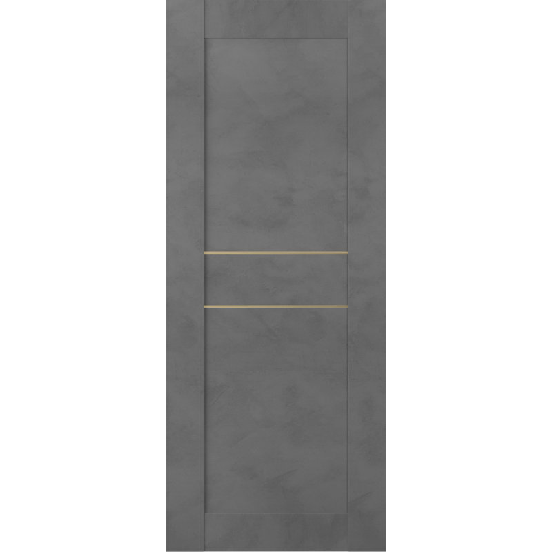 Porte à panneaux standard en bois et métal préfinie, 36 po x 80 po, Brun foncé