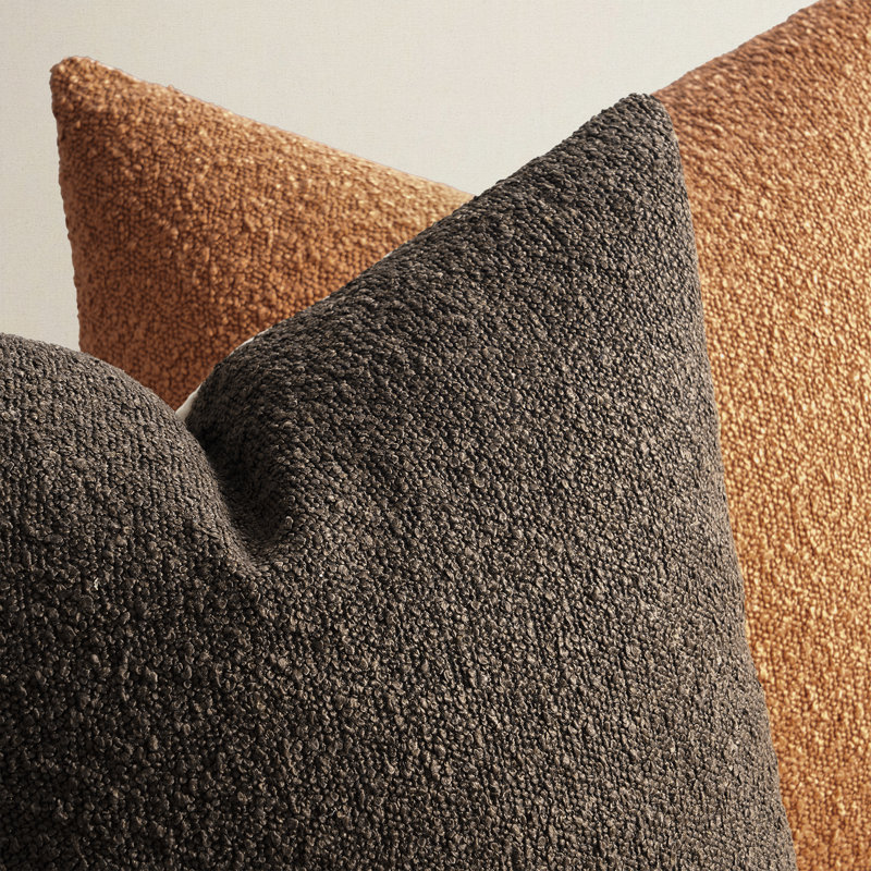 Housses de coussin décoratif texturé Boucle, H 20 po x l 20 po, Brun neutre