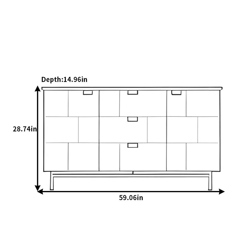 Maville, H 28,74 po x l 59,06 po x P 14,96 po
