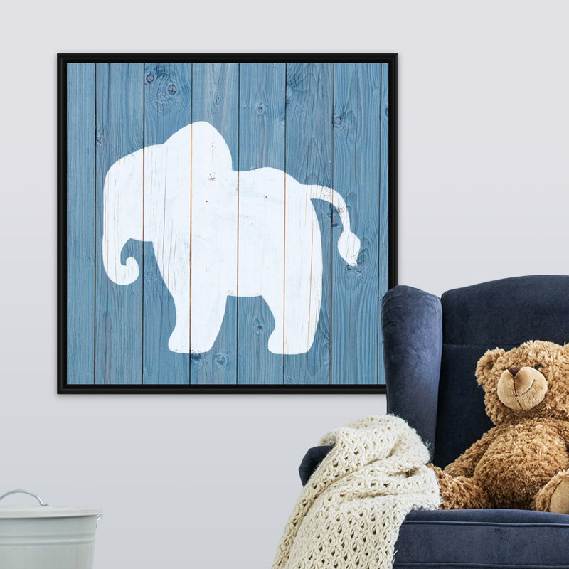 « éléphant zoo animal shape », impression, Cadre pour toile flottant noir, H 30 po x l 30 po x P 1,75 po