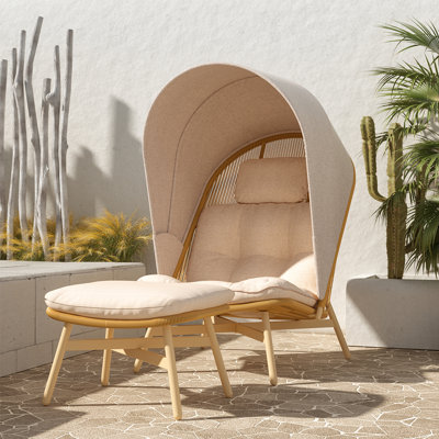 Chaise de tente pliante en acier avec repose-pieds Borreri