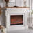 White Solid + Manufactured Wood Freestanding Fireplace