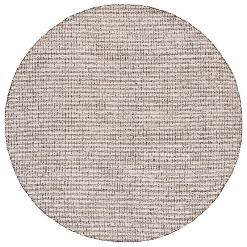 Pavinder Hand Tufted Wool And Jute Pile Performance Striped Rug, Round 6'