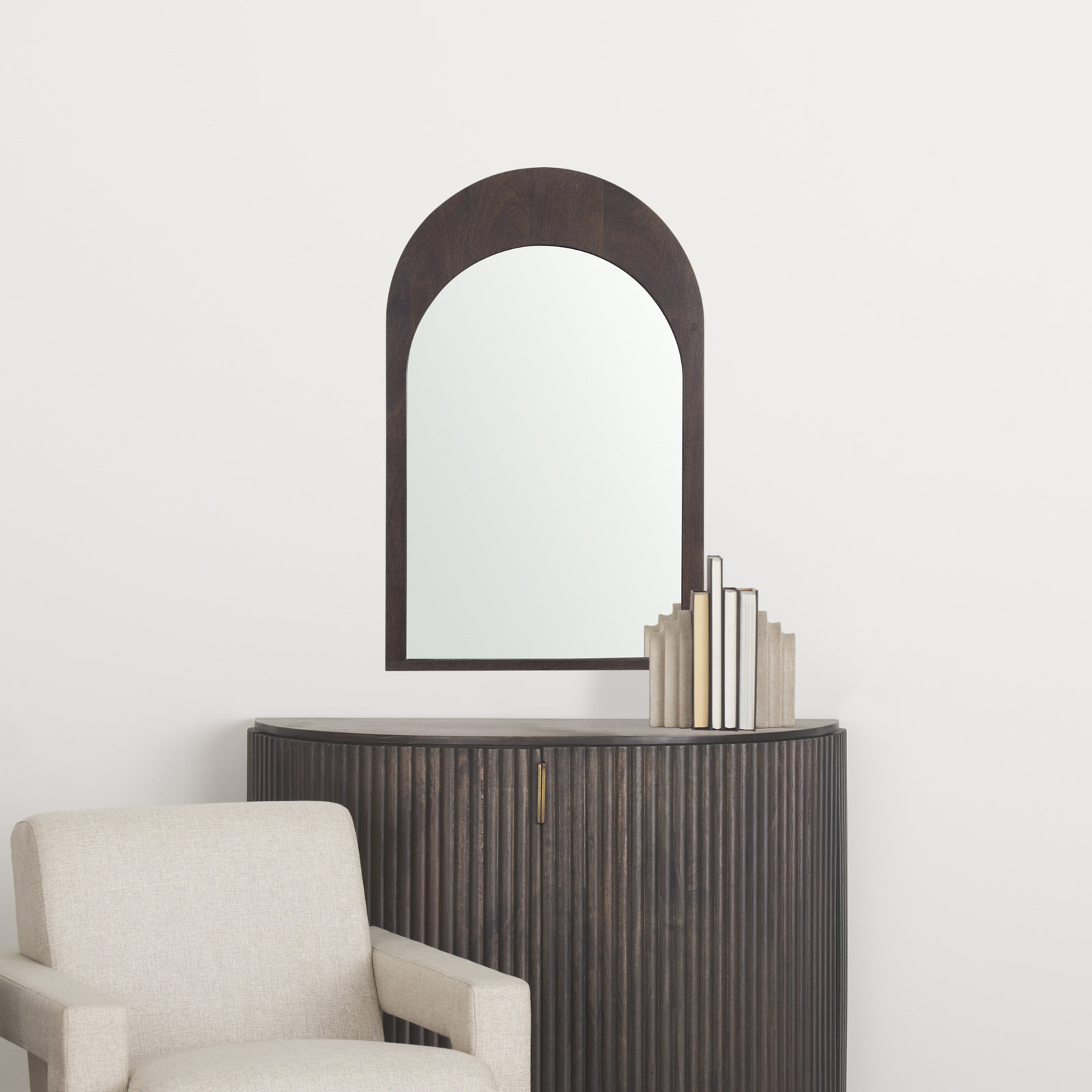 Vixe Mango Accent Mirror, Dark Brown, 36" x 23"