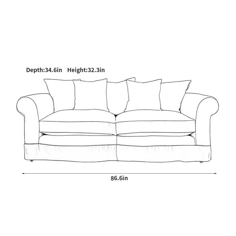 Simple White Fabric Sofa