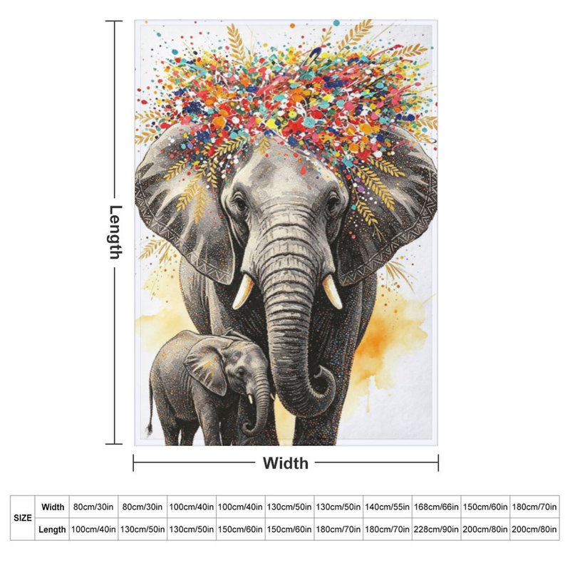 Jeté en flanelle de luxe Elephant, 60 x 80 po