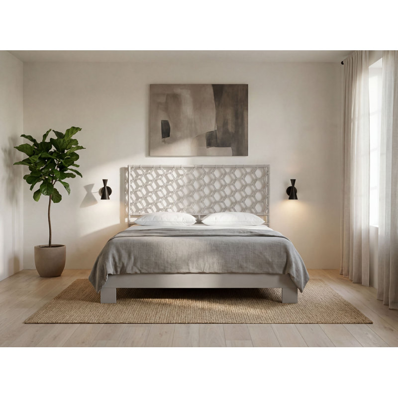 Honeycomb Bed, King, Light Gray
