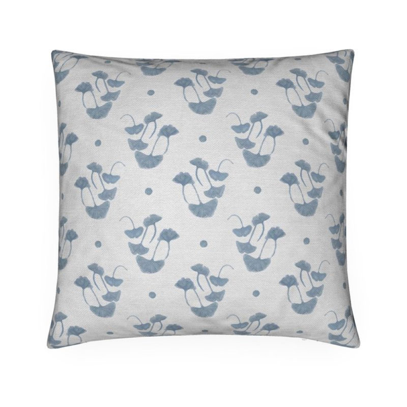 Ginkgo Square Pillow Cover & Insert, 22"H x 22"W, Chadwick Blue Floral