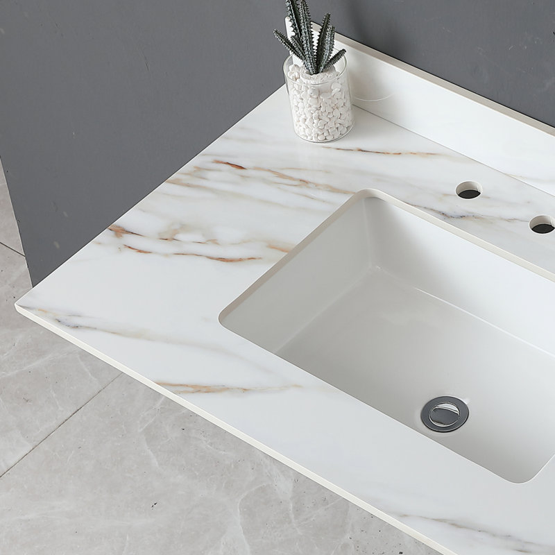 Plateau de meuble-lavabo en marbre, comptoir de meuble-lavabo avec lavabo, meuble-lavabo de salle de bain