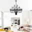 24 - Noir mat - Style bougie en fer industriel pour le salon, la chambre à coucher et la cuisine. Conception moderne suspendue. Option de hauteur réglable. Ampoule E12 non incluse. Luxe américain