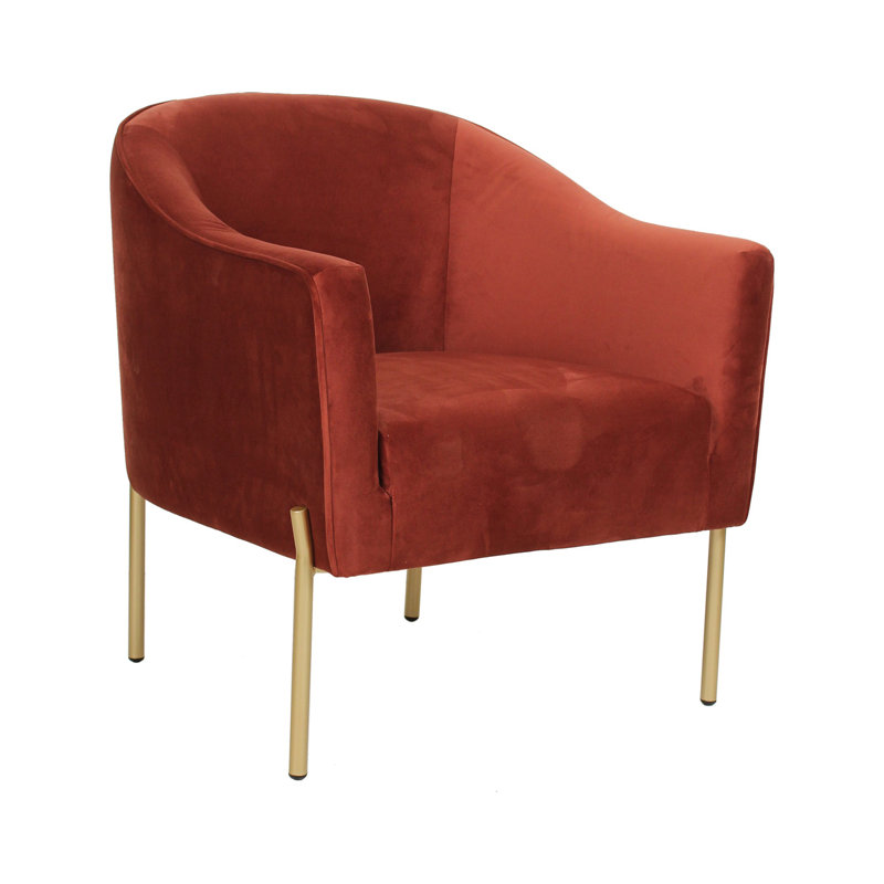 Occasional Chair, Orange Velvet