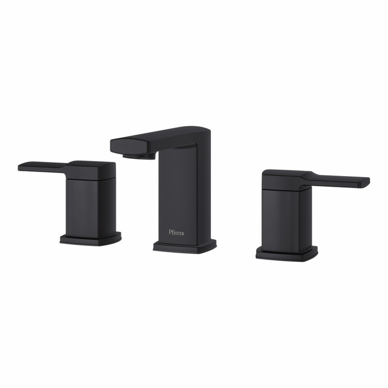 Deckard Widespread Bathroom Faucet with Drain Assembly, Matte Black