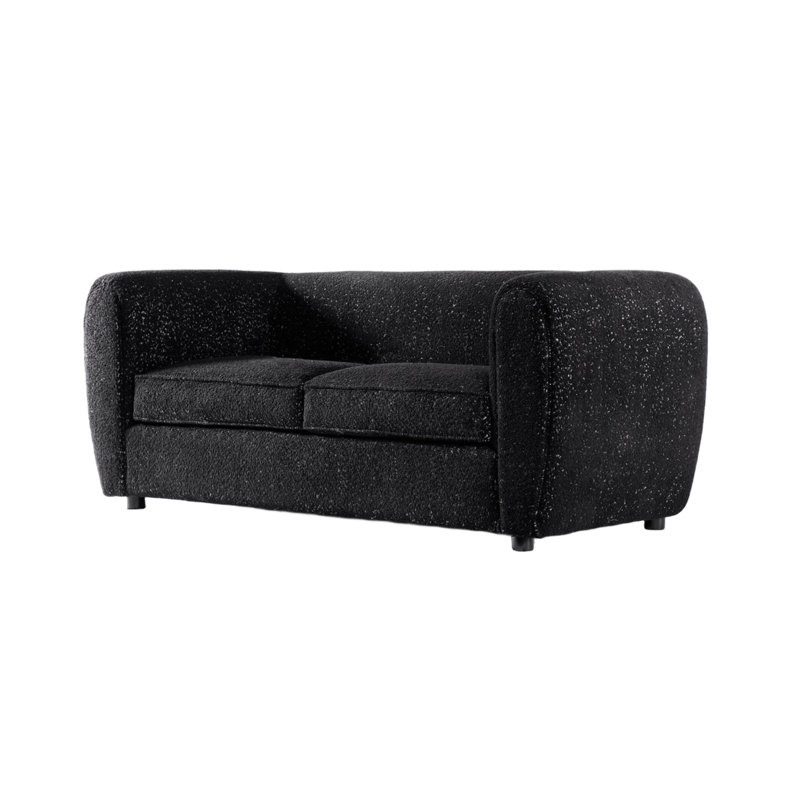 Causeuse contemporaine l 67,4 po, noir, Noir