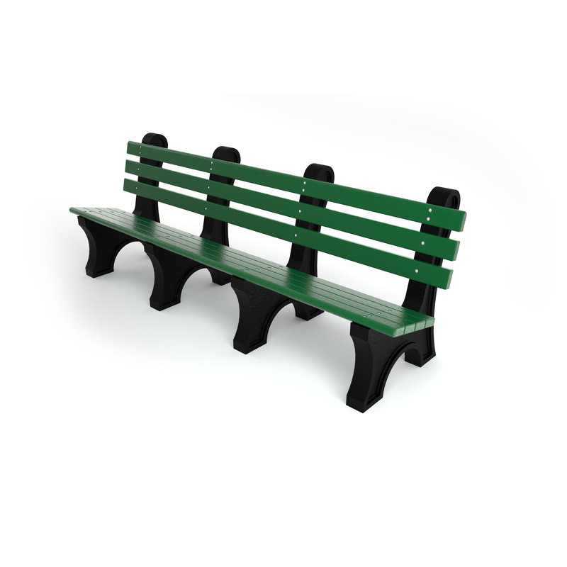 Banc de parc en plastique recyclé Wetzel, 8', Aucune, Vert