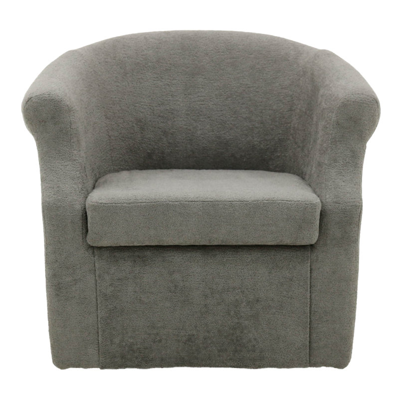 Fauteuil demi-tonneau pivotant l 3,5 po Buril, Dark Grey Polyester Blend