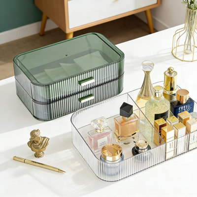 Stackable Makeup Organizer Drawers, Multi-Purpose Bathroom And Vanity Storage For Cosmetics, Skincare, And Office Supplies, Durable BPA-Free Plastic Design