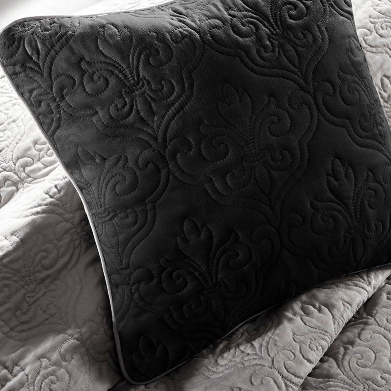 Courtepointe très grand / très grand 7 pièces avec coussins décoratifs Euro et 2 coussins tentants -