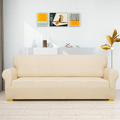 Housse de canapé pour canapé à 3 coussins en spandex haut extensible pour animaux de compagnie Housse de protection pour canapé 1 pièce antidérapante (gris foncé, canapé)
