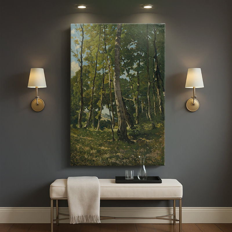 Entrée de la forêt - toile tendue par Henri-Joseph Harpignies, 40 po x 60 po