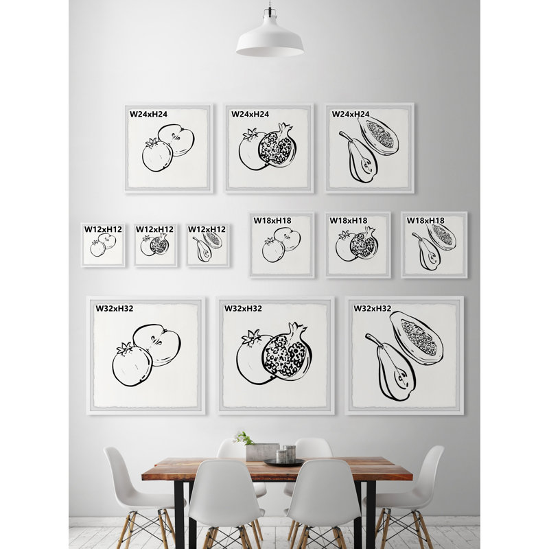 Fresh Fruit Sensation par - ensemble de 3 peintures encadrées, L 12 po x H 12 po