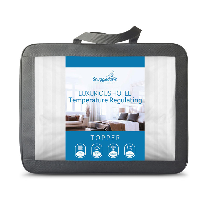 Luxurious Hotel Temperature Regulating Mattress Topper Cooling Cover Luxury Washable, Double (4'6)