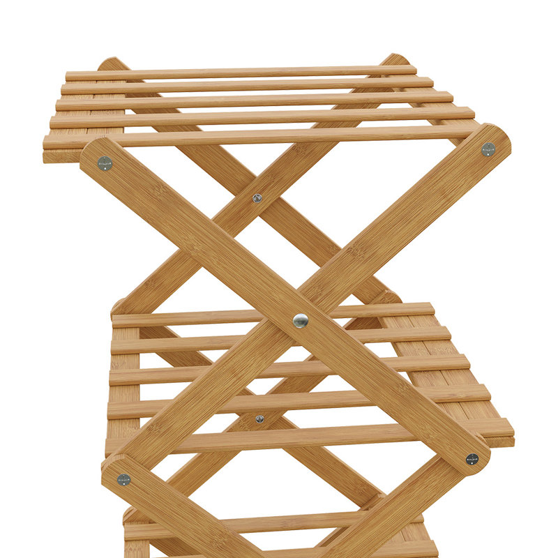 Stackable Shoe Rack, 139cm H x 26cm W x 26cm D, Light Brown