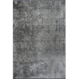 Rapture Machine Woven Cotton Chevron Area Rug in Charcoal