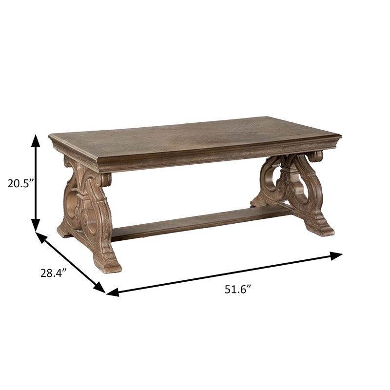 Table basse traditionnelle 51,6 ", chêne