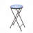 Outdoor Accent Table - Blue/White Top - Foldable & Portable - Iron Frame