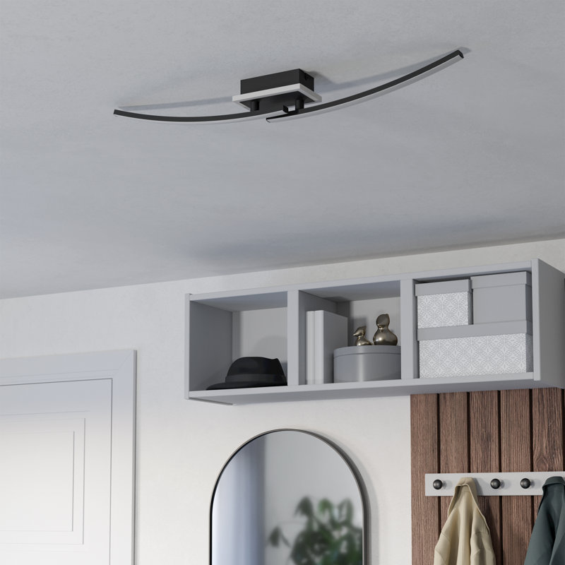 Macalester Plastic LED Semi Flush Mount, Matte Black