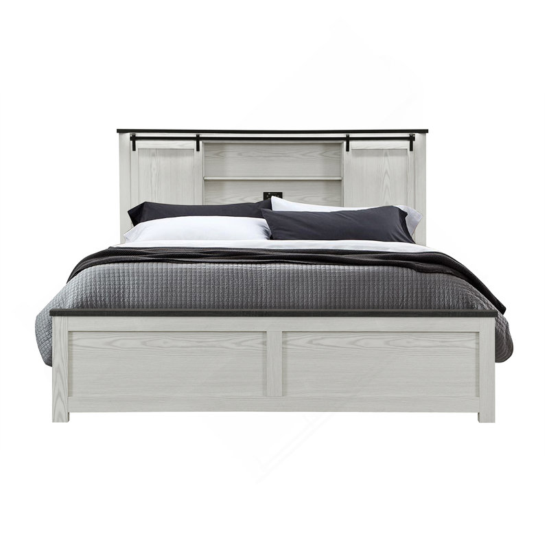 Lit beige Premium Avery, Très grand lit