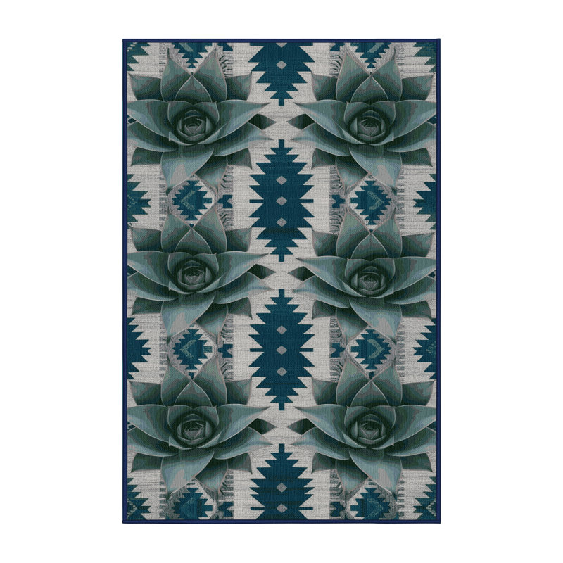  Tapis lavable Agave Plant Southwestern, Rectangle 7 pi x 9 pi