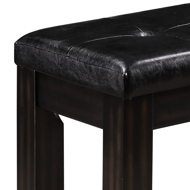 Compact Bench With Black Cushioned Seat For Small Spaces And Comfortable Cushion Entryways