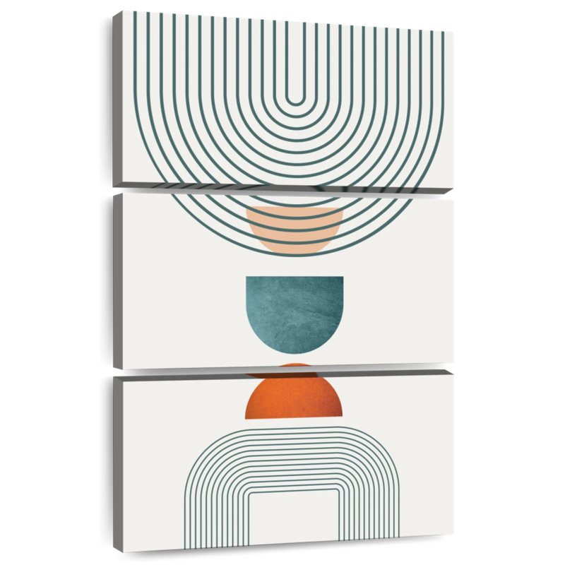 Avery minimaliste Mid-Century orange sarcelle I, H 32 po x l 20 po