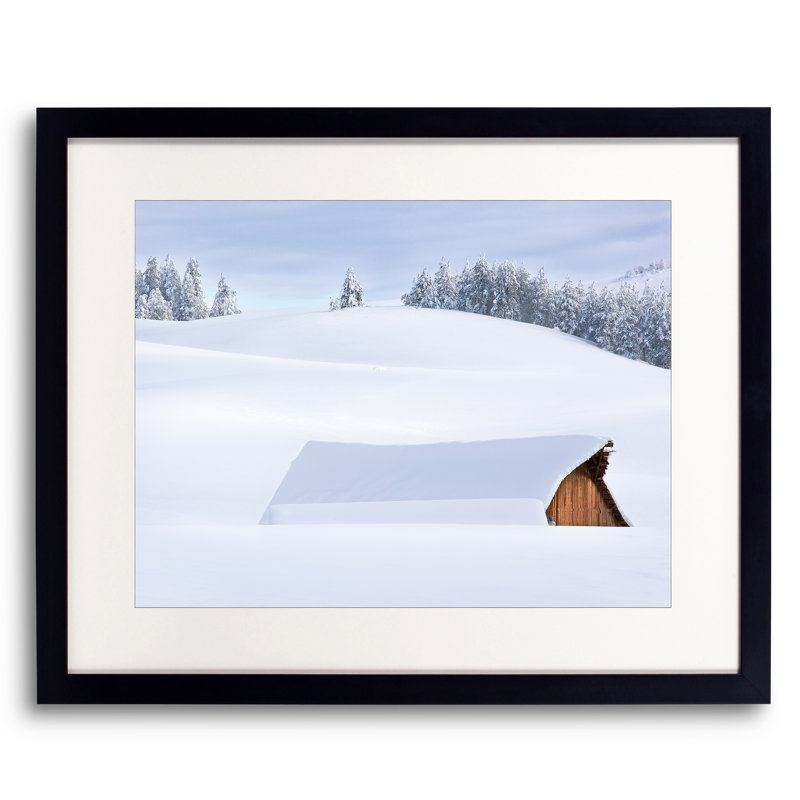 Barn In Snow Abstract Print by Bruce Heinemann, 25.25" H x 31.25" W
