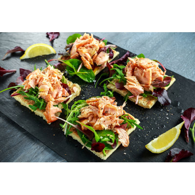 Smoked Salmon Flakes. - Wrapped Canvas Photograph