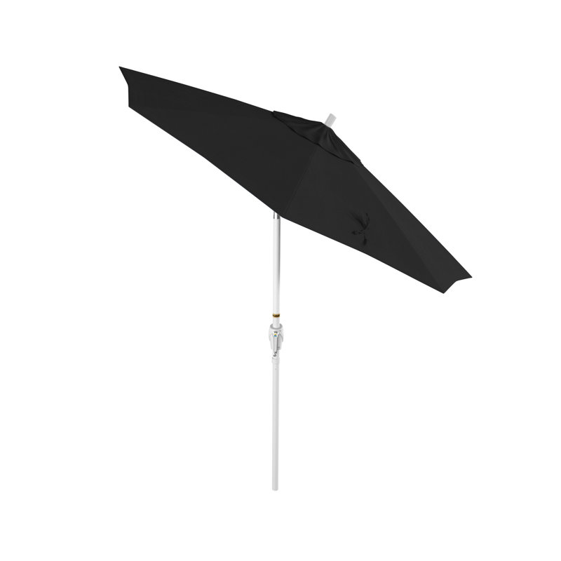 Parasol de marché 7,5', Toile Sunbrella® noir, Blanc, Sunbrella®