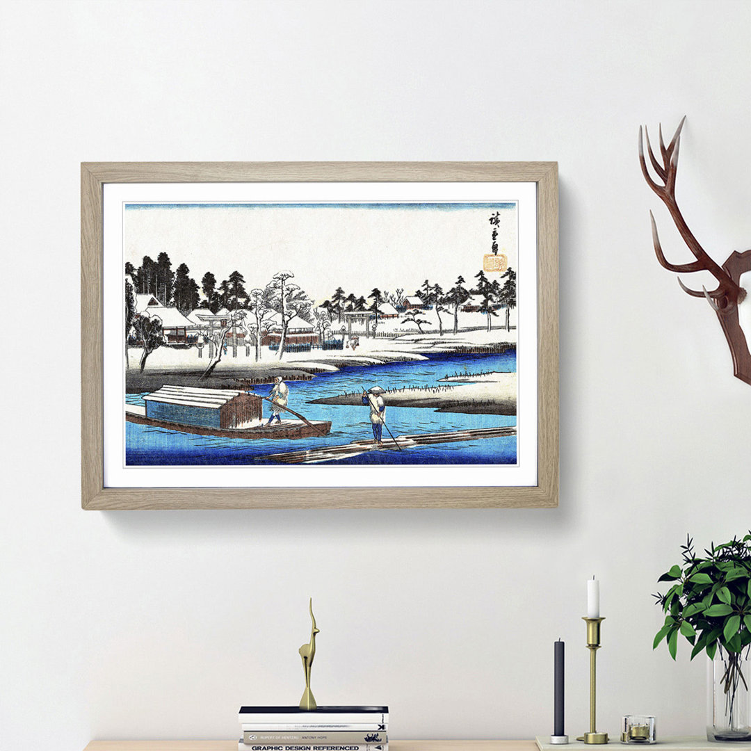 Snow at Massaki by Utagawa Hiroshige - Picture Frame Painting Print