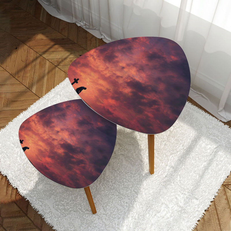 Ensemble de 2 tables basses gigognes Triangle