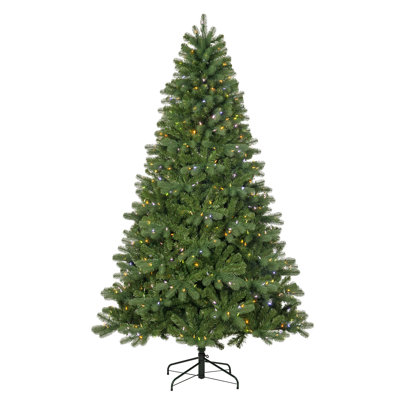 Sapin de Noël artificiel vert de 2,74 m (9 pi) préilluminé avec 1000 lumières claires C3 et télécommande