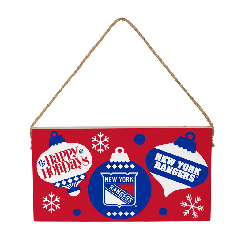 Plaque murale en bois des fêtes New York Rangers 6 x 11