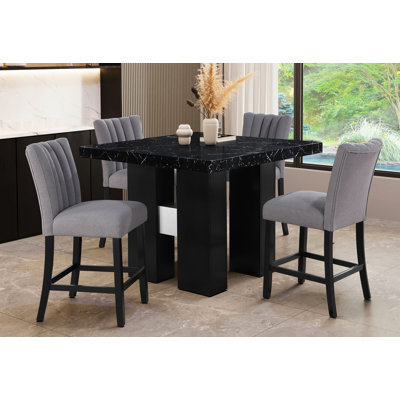 BAR TABLE AND BAR STOOLS