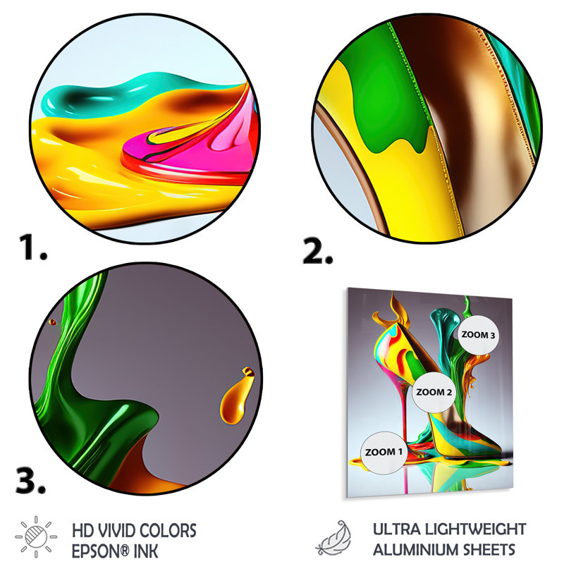 Impression murale multicolore en verre Fashion, H 20 po x l 12 po