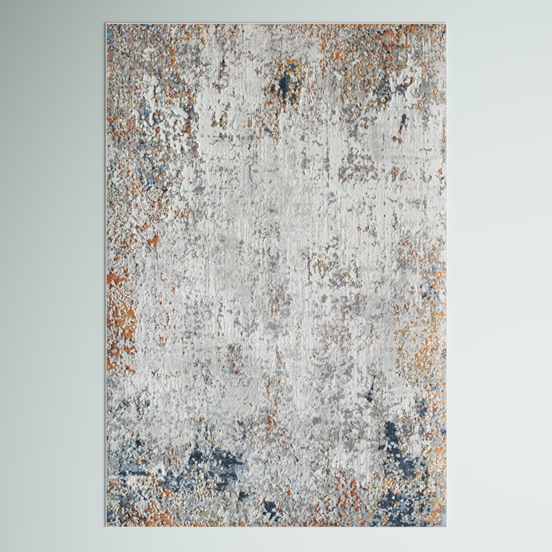 Prescott Vintage Speckled Ochre Area Rug, Rectangle 5'3" x 7'